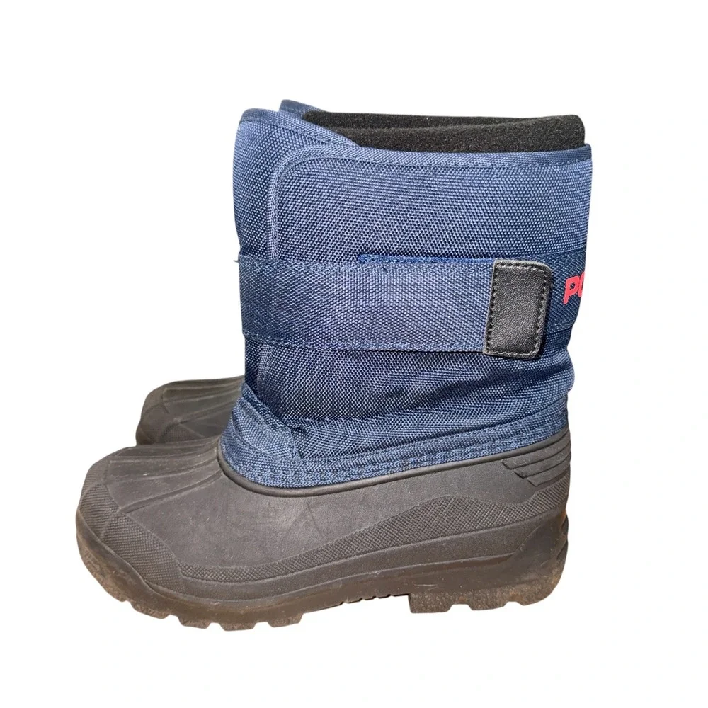 Polo Ralph Lauren Snow Boots Kids 3 Pre-Owned Everlee Blue Fleece Lined HookLoop